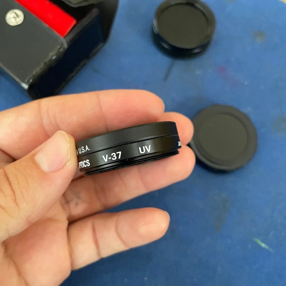 Vintage 37mm Camera Lens Filter Set UV PL-CIR ND 0.6 with Leather Case